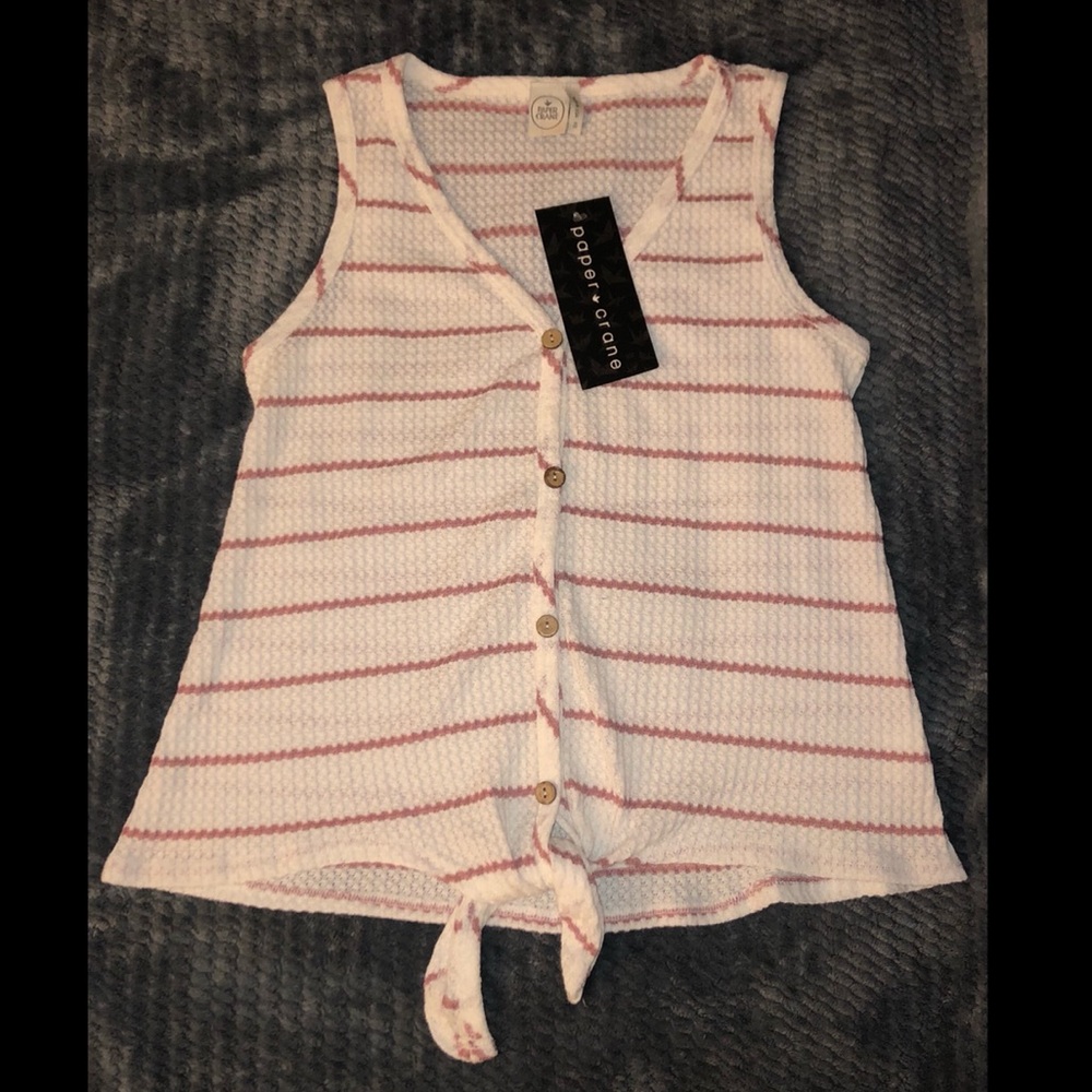 Striped Tie-Up Cropped Tank Top